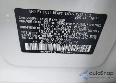 2014 Subaru Forester 2.5I Limited from USA, damaged, VIN JF2SJAJC4EH519034